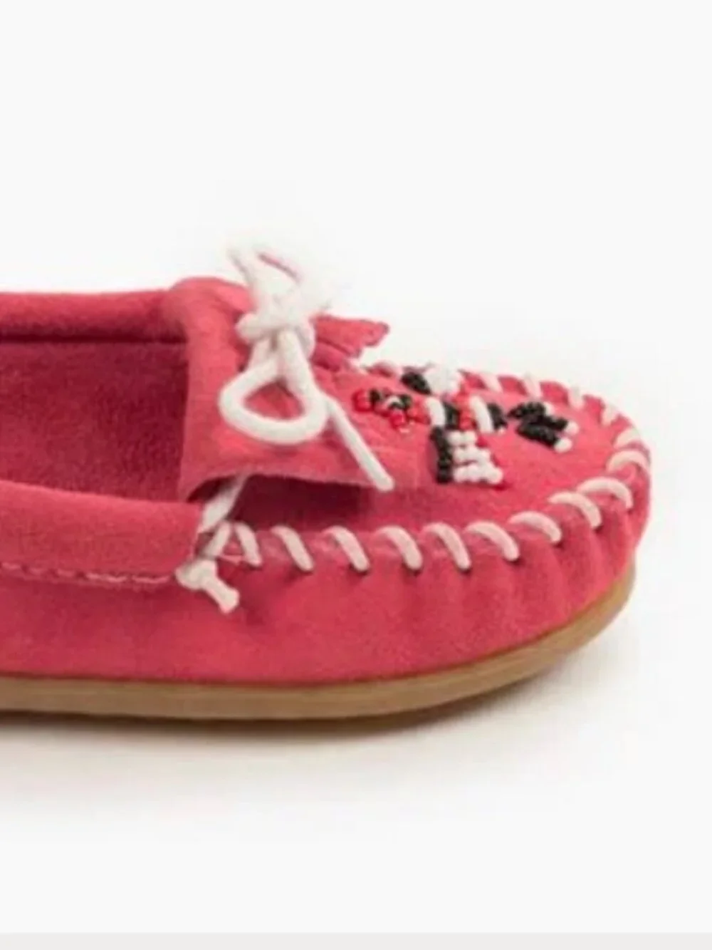 NWT Minnetonka Girls Vintage Hot Pink Thunderbird Moccasins